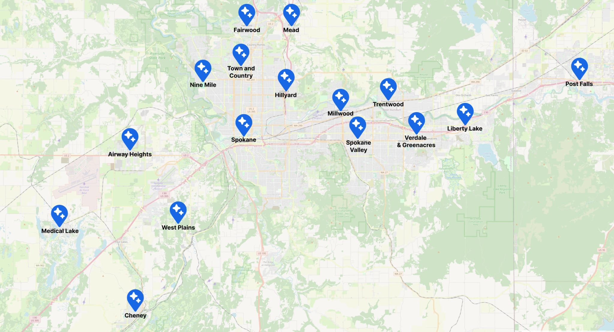 Detail Wiz Spokane Service Areas Map